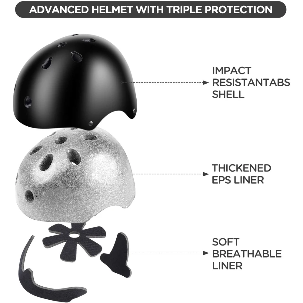7 pz/set bambini casco da bici - Scooter Helmet Set recensione e prezzo
