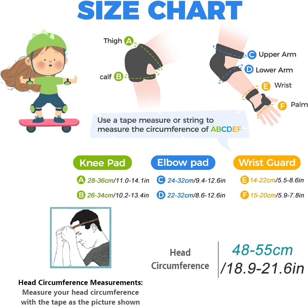 7 pz/set bambini casco da bici - Scooter Helmet Set recensione e prezzo