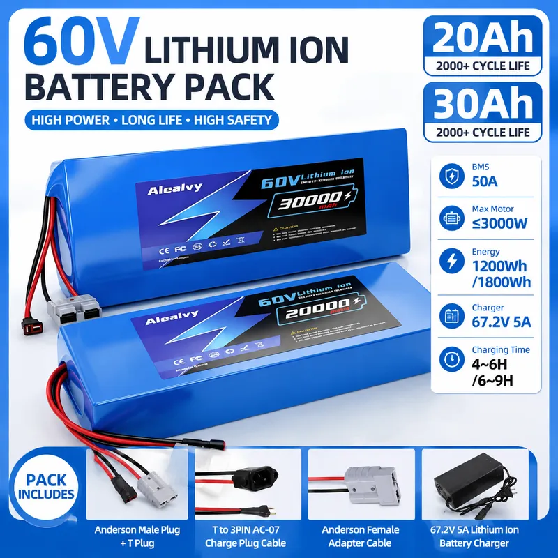 Pacco batteria al litio 21700  - 60V 30Ah 21700 Battery Pack recensione e prezzo