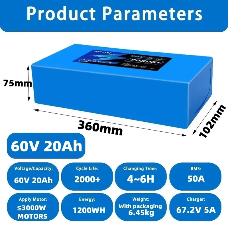 Pacco batteria al litio 21700  - 60V 30Ah 21700 Battery Pack recensione e prezzo