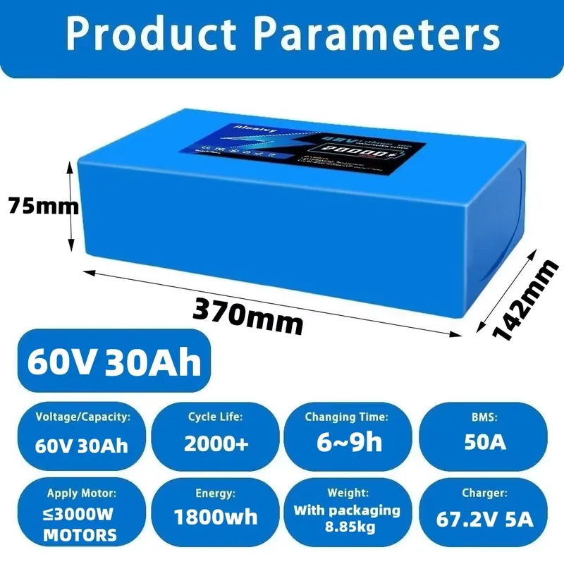 Pacco batteria al litio 21700  - 60V 30Ah 21700 Battery Pack recensione e prezzo